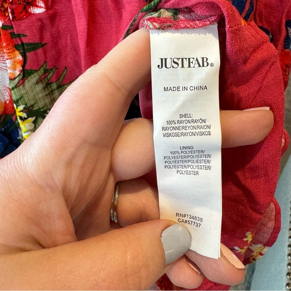 JustFab Floral Pink A-Line Skirt with Elastic Waist - Size XXL - Picture 3 of 7